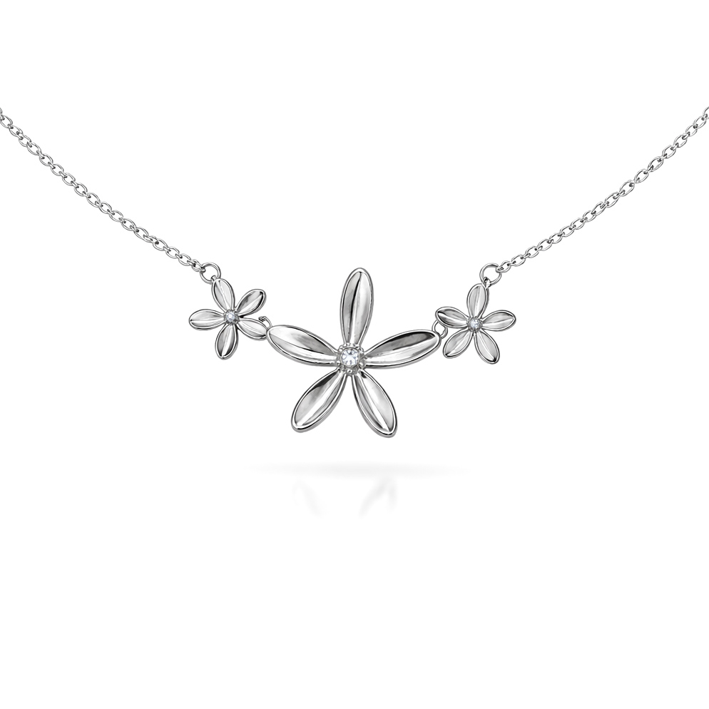 Dámský ocelový náhrdelník a náramek Vamirea s květinovým motivem (8)